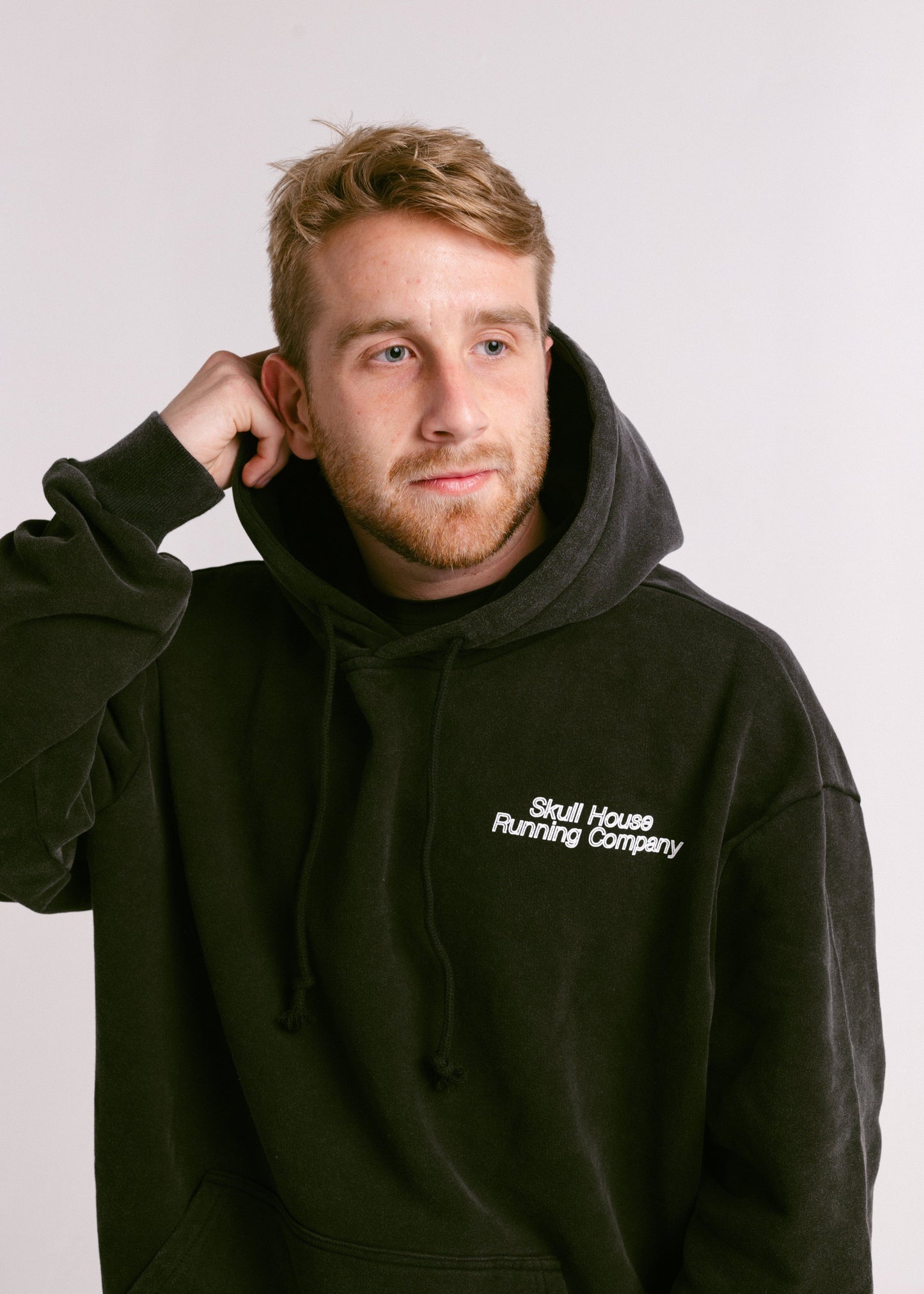 'DIMENSIONS' HOODIE, UNISEX - WASHED BLACK