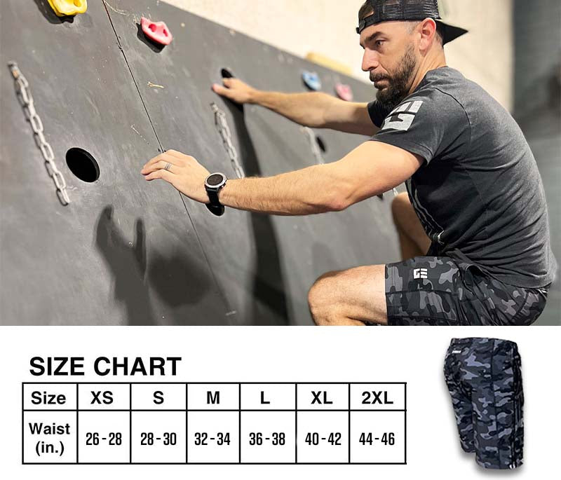 Men's Freestyle Running Shorts (Black/Gray Camo)