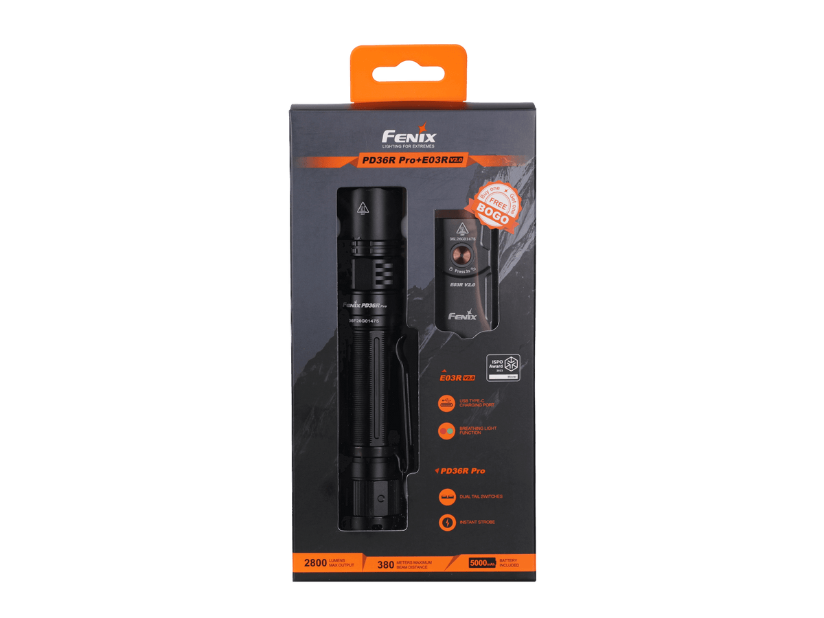 Fenix PD36R Pro 2800 Lumen Flashlight + FREE E03R V2 Keychain Light