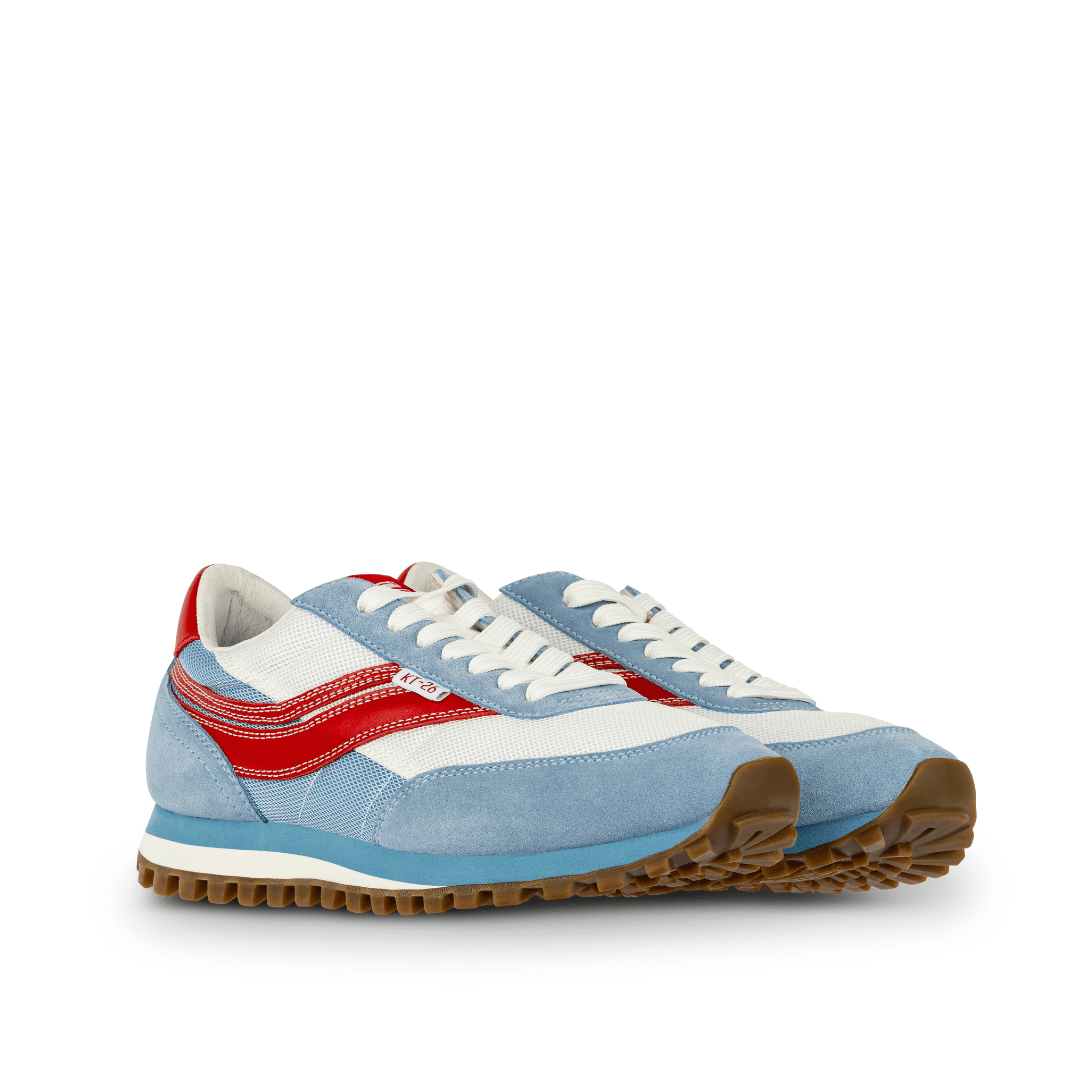Osaga KT-26 Women's 70s Revival Retro Sneaker (Blue/Red/Gum)