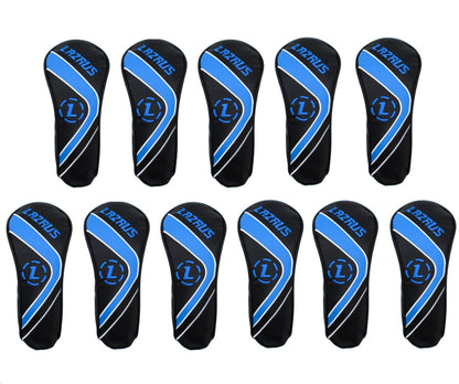 Lazrus Premium Black Hybrid Wood Head Covers | Individuals or Sets