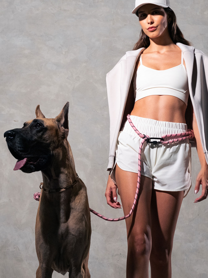 Pastel Pink Running Hands-Free Dog Leash
