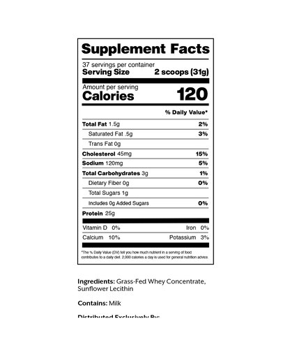 Unflavored Whey Protein Powder