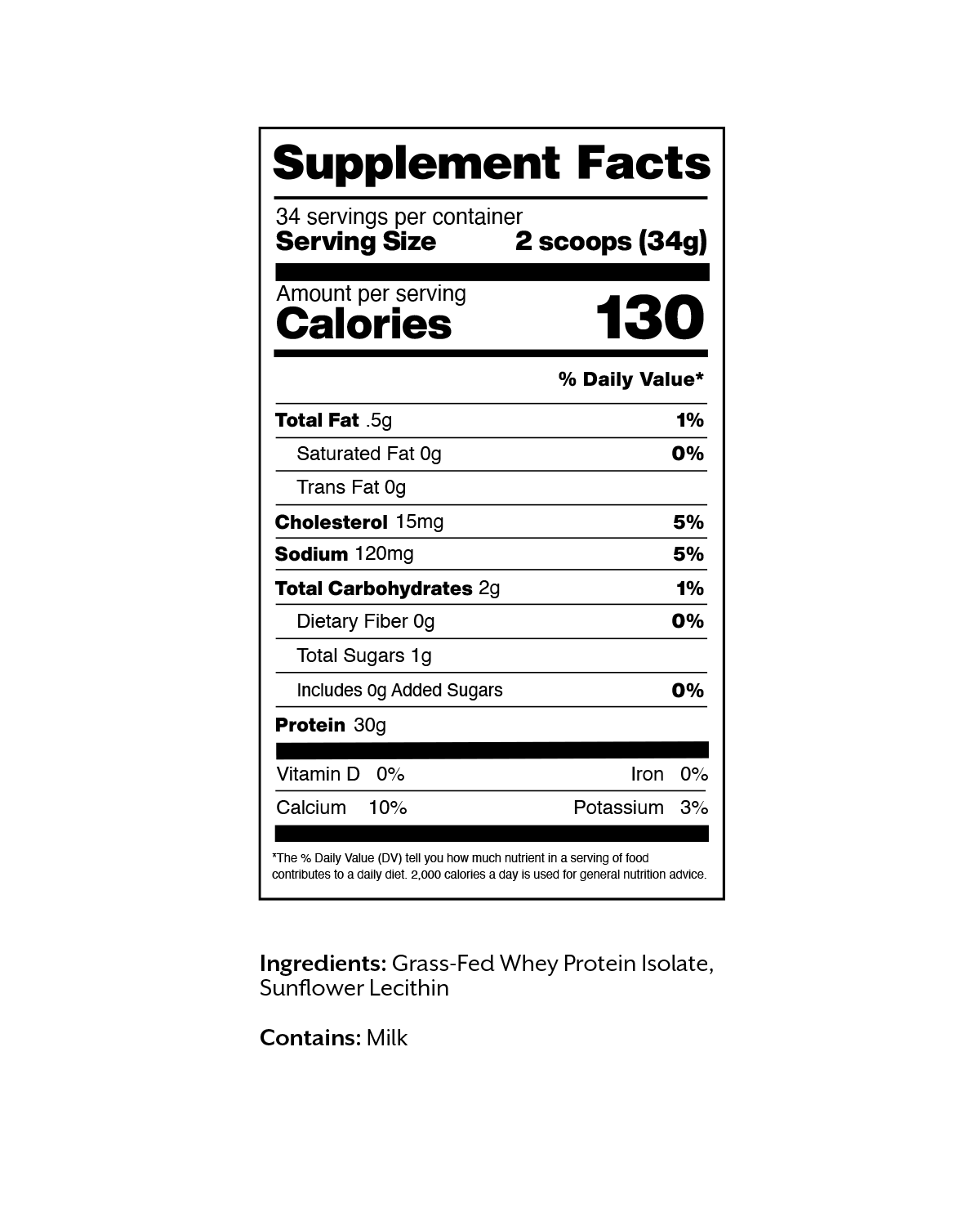 Unflavored Whey Isolate Protein Powder
