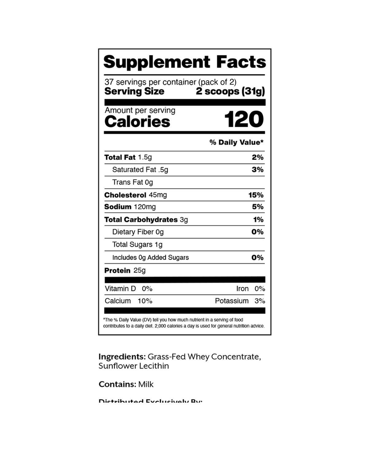 Unflavored Whey Protein Powder