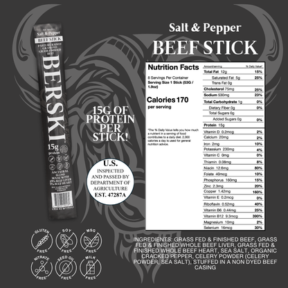 BERSKI Salt & Pepper Ancestral Beef Stick - BUNDLE