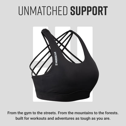 Women's Performance Sports Bra with Pockets - Black