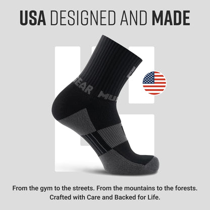 5" Crew Height Trail Running Sock (Black/Gray)