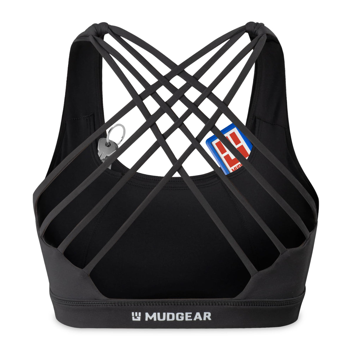 Women's Performance Sports Bra with Pockets - Black