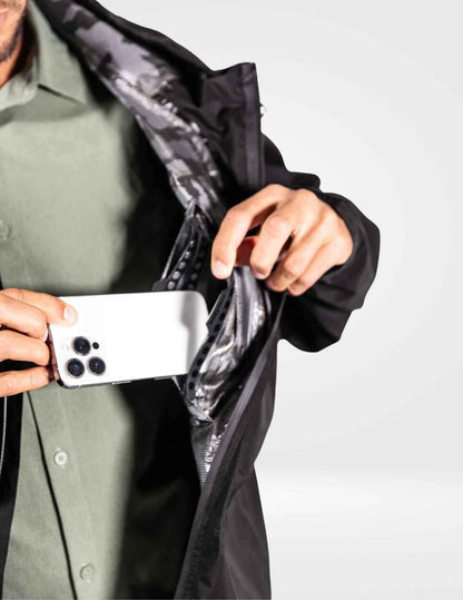 Waterproof Rain Jacket With A Waterproof Pocket