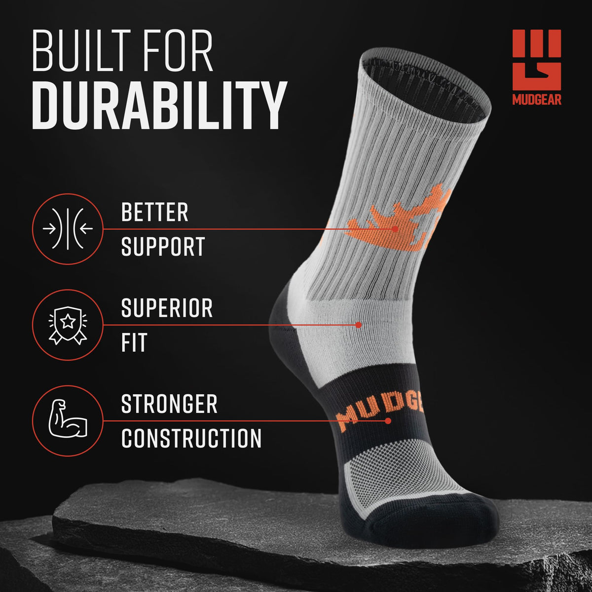 Tough Mudder by MudGear Crew Height Sock