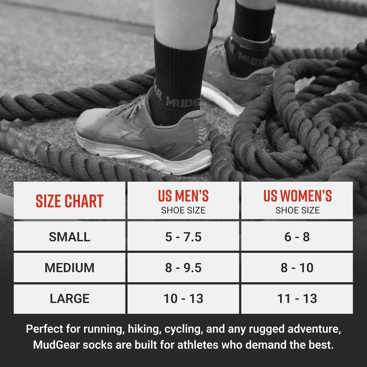 5" Crew Height Trail Running Sock (Black/Gray)