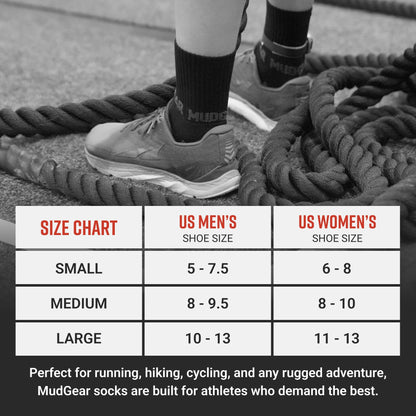 5" Crew Height Trail Running Sock (Black/Gray)
