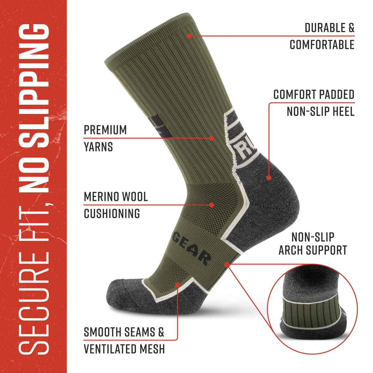 MudGear Ruck Sock (Army Green)