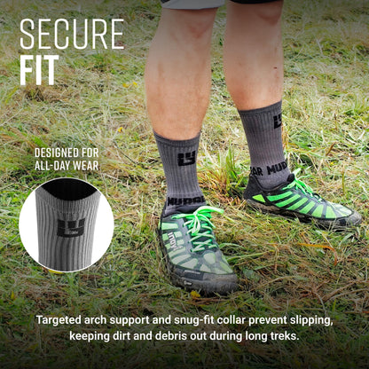 Performance Hiking/Trekking Sock - Gray/Black (2 Pair Pack)