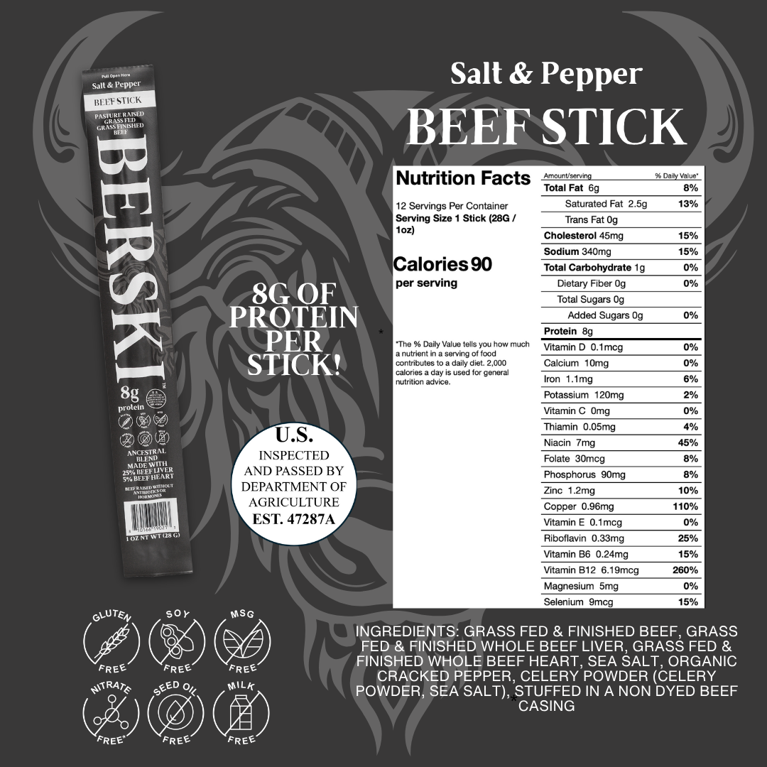 BERSKI Salt & Pepper Ancestral Beef Stick - BUNDLE