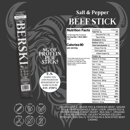 BERSKI Salt & Pepper Ancestral Beef Stick - BUNDLE