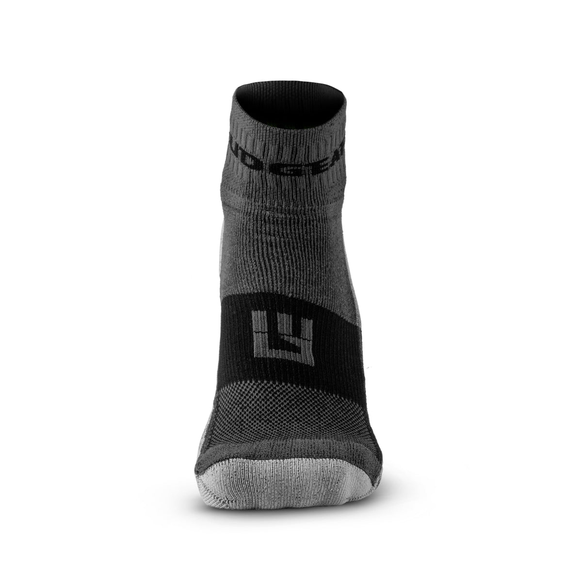 MudGear Quarter (¼) Crew Socks - Gray/Black (2 pair pack)