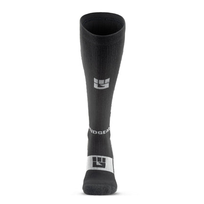 Tall Compression Merino Wool Socks (Black/Gray)
