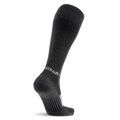 Tall Compression Merino Wool Socks (Black/Gray)