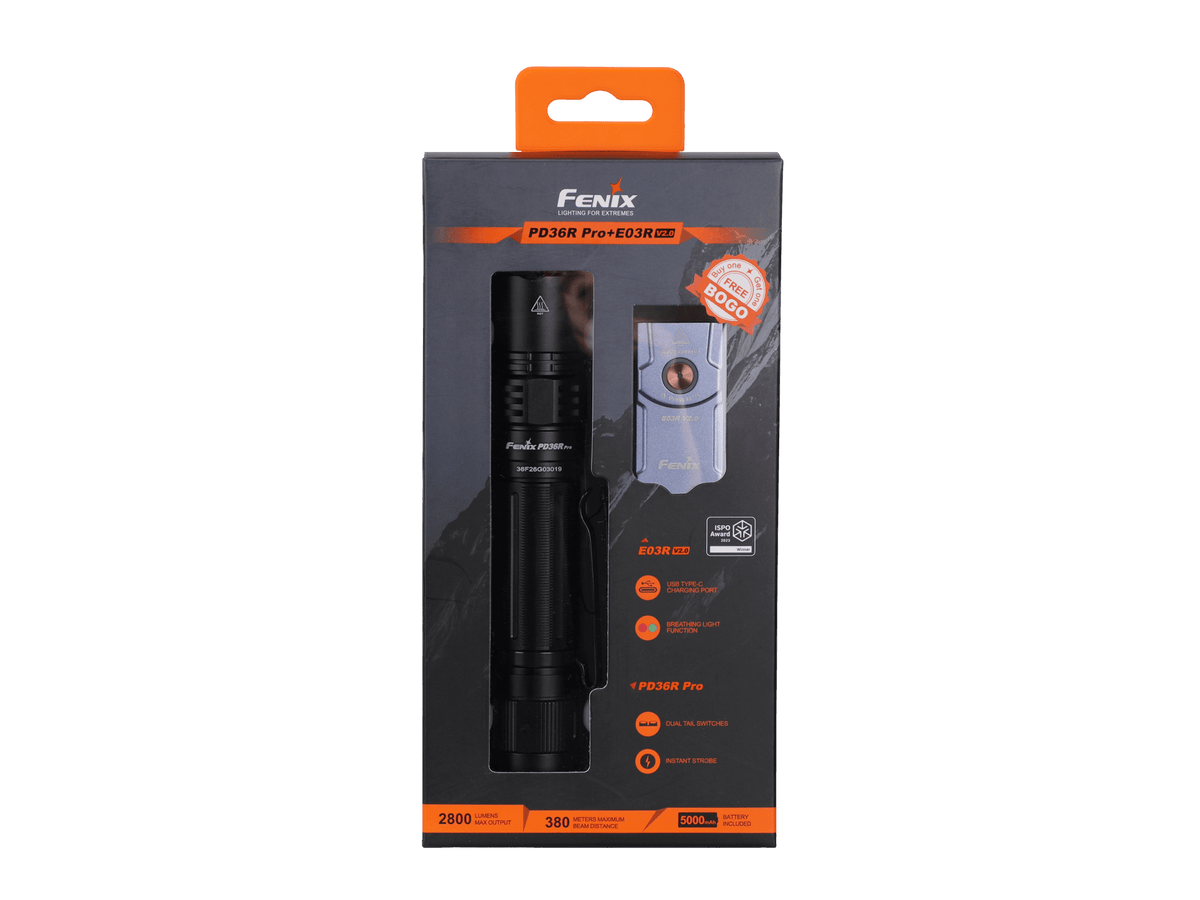 Fenix PD36R Pro 2800 Lumen Flashlight + FREE E03R V2 Keychain Light