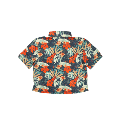 Cropped FlexGRID Button Up - Paradise Pedal