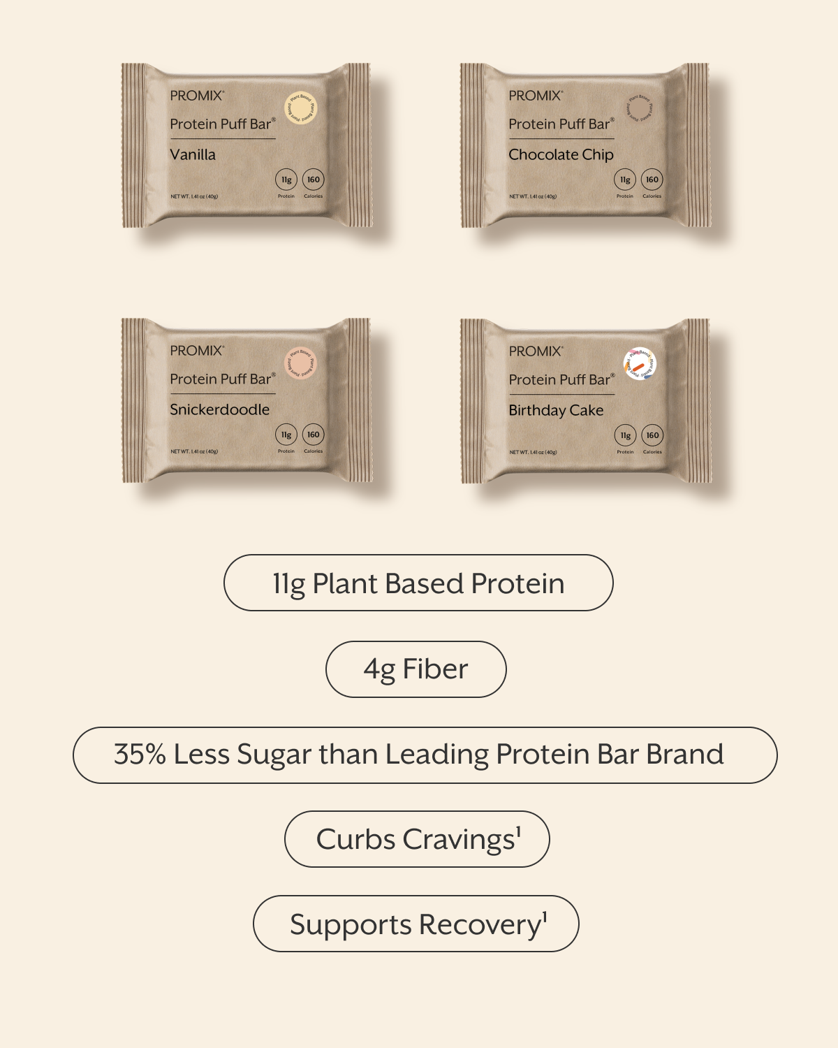 Plant Based Protein Puff Bars Variety Pack