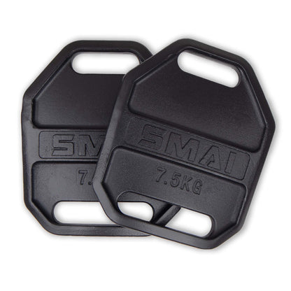 Weight Vest Plate Pair - 16.5lb/7.5kg For Vest Black