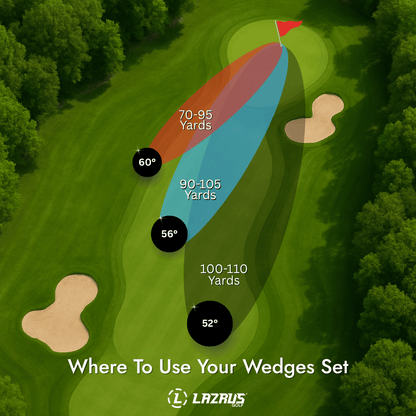 Lazrus Golf Wedges Set or Individual - Forged 52, 56, 60 | Gap, Sand, Lob Wedge (Right or Left Hand)