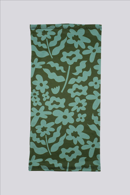 Teal Wildflower Neck Gaiter