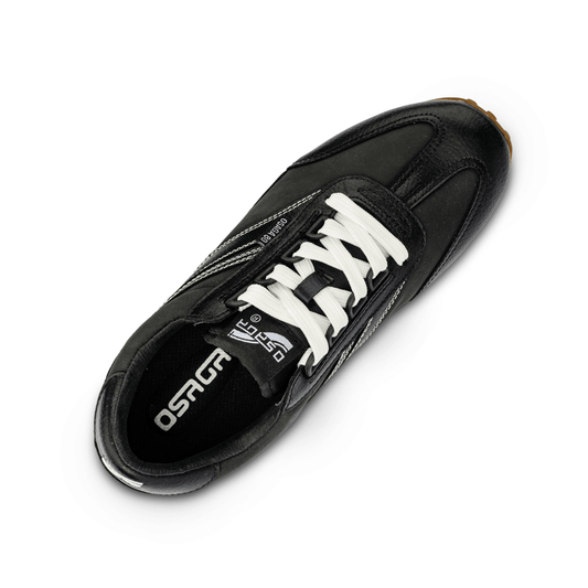 Osaga 80 Unisex Black Leather Retro Sneaker