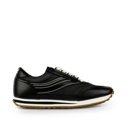 Osaga 80 Unisex Black Leather Retro Sneaker