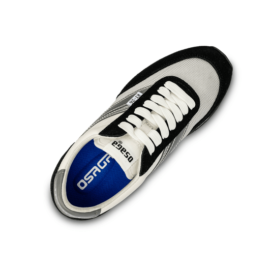 Osaga KT-26 Women's Monochrome Retro Sneaker (White/Black/Gray)