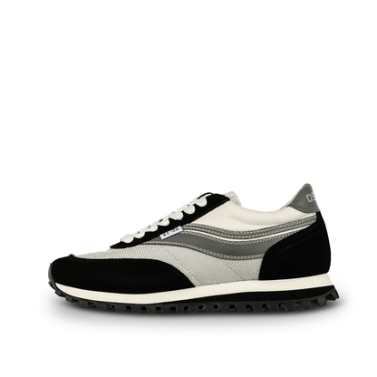 Osaga KT-26 Women's Monochrome Retro Sneaker (White/Black/Gray)