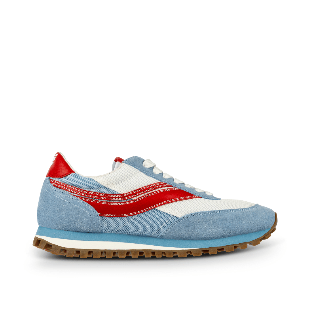 Osaga KT-26 Women's 70s Revival Retro Sneaker (Blue/Red/Gum)