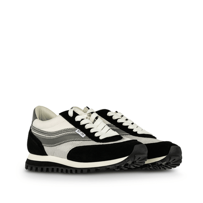Osaga KT-26 Women's Monochrome Retro Sneaker (White/Black/Gray)