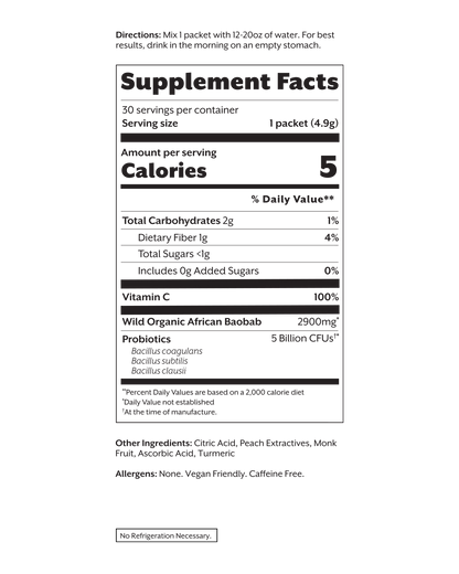 White Peach Debloat: Prebiotic + Probiotic